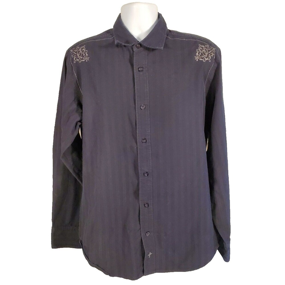 Anchor Blue AB Rock Men's XL Black Long Sleeve Button Down Shirt